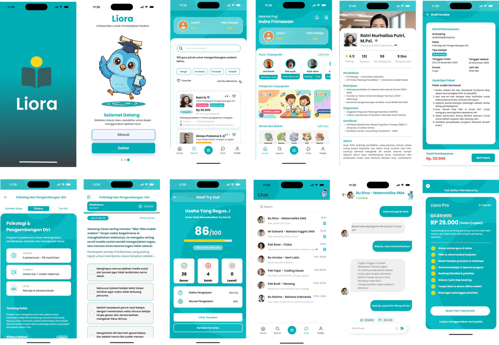Liora App UI/UX Design